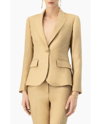 Women's Single-Button Tailored Linen Blazer