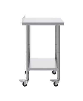 Stainless Steel Work Table 24x24x40 in Commercial Food Prep Table with Casters