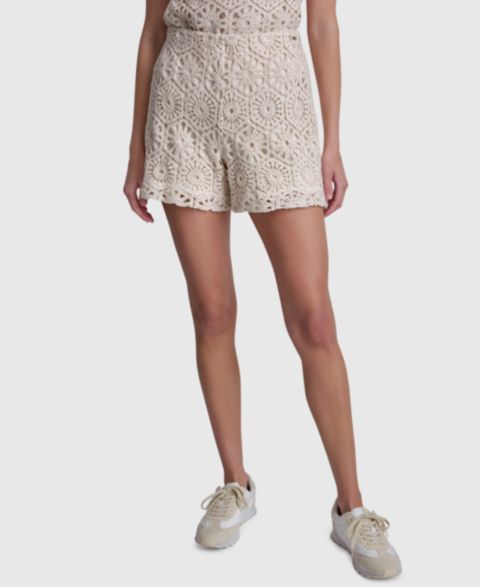 Женские шорты DKNY Jeans High-Rise Crochet, цвет: Натуральный