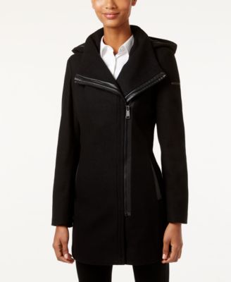 calvin klein asymmetrical wool coat