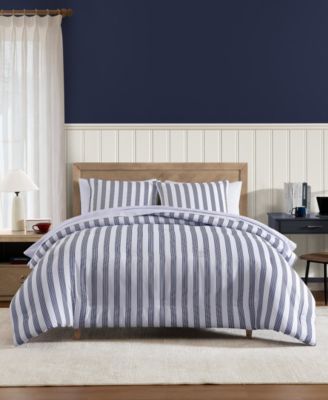 Campus Stripe Washed Microfiber 7-Pc. Comforter Set, Queen