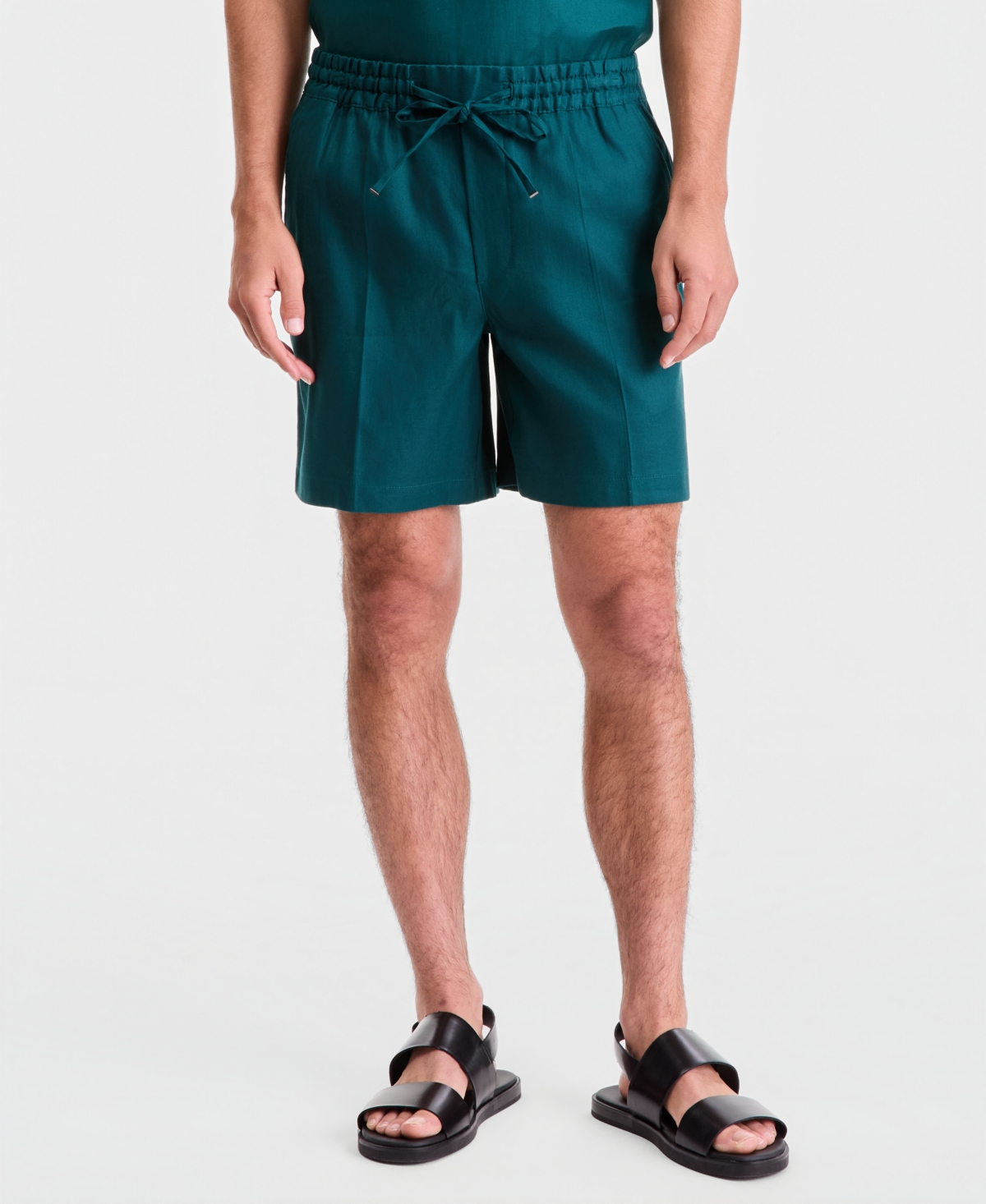 Alfani Men's Linen-Blend Knit Drawstring Shorts, Macy's Exclusive