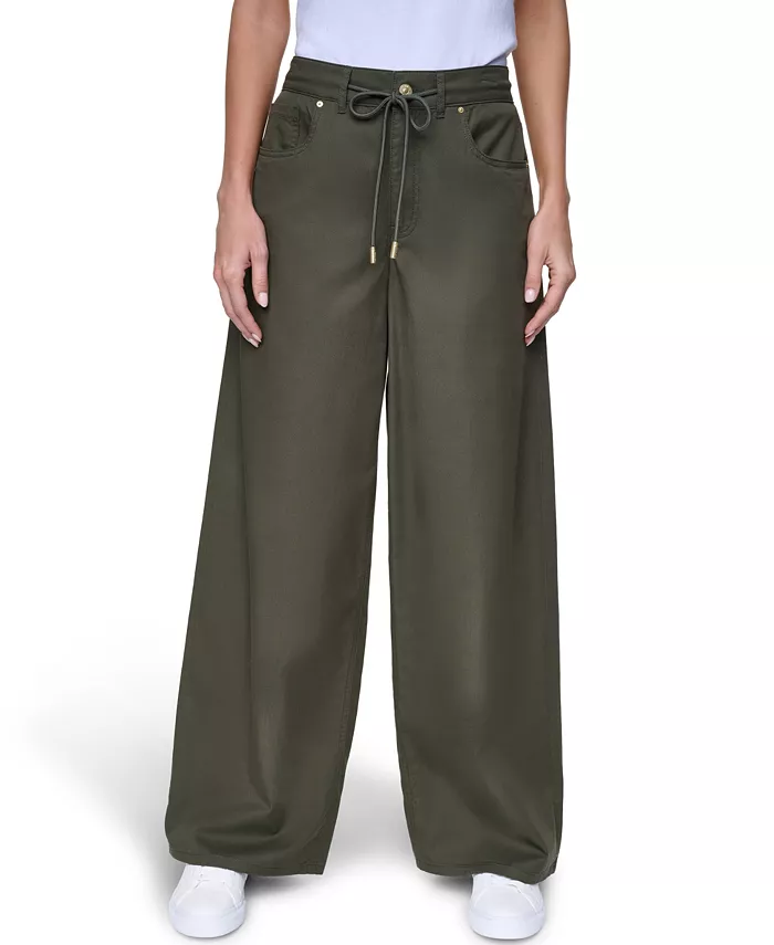 Women's Cotton-Blend Drawstring Relaxed-Fit Pants