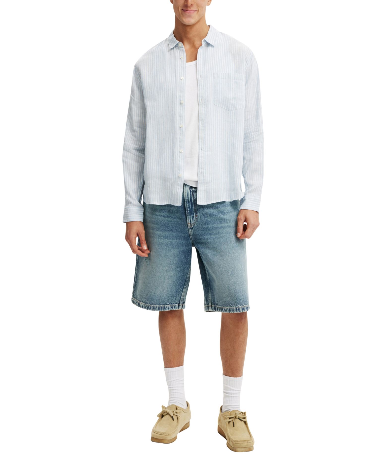 Men's Relaxed Linen Long-Sleeve Shirt