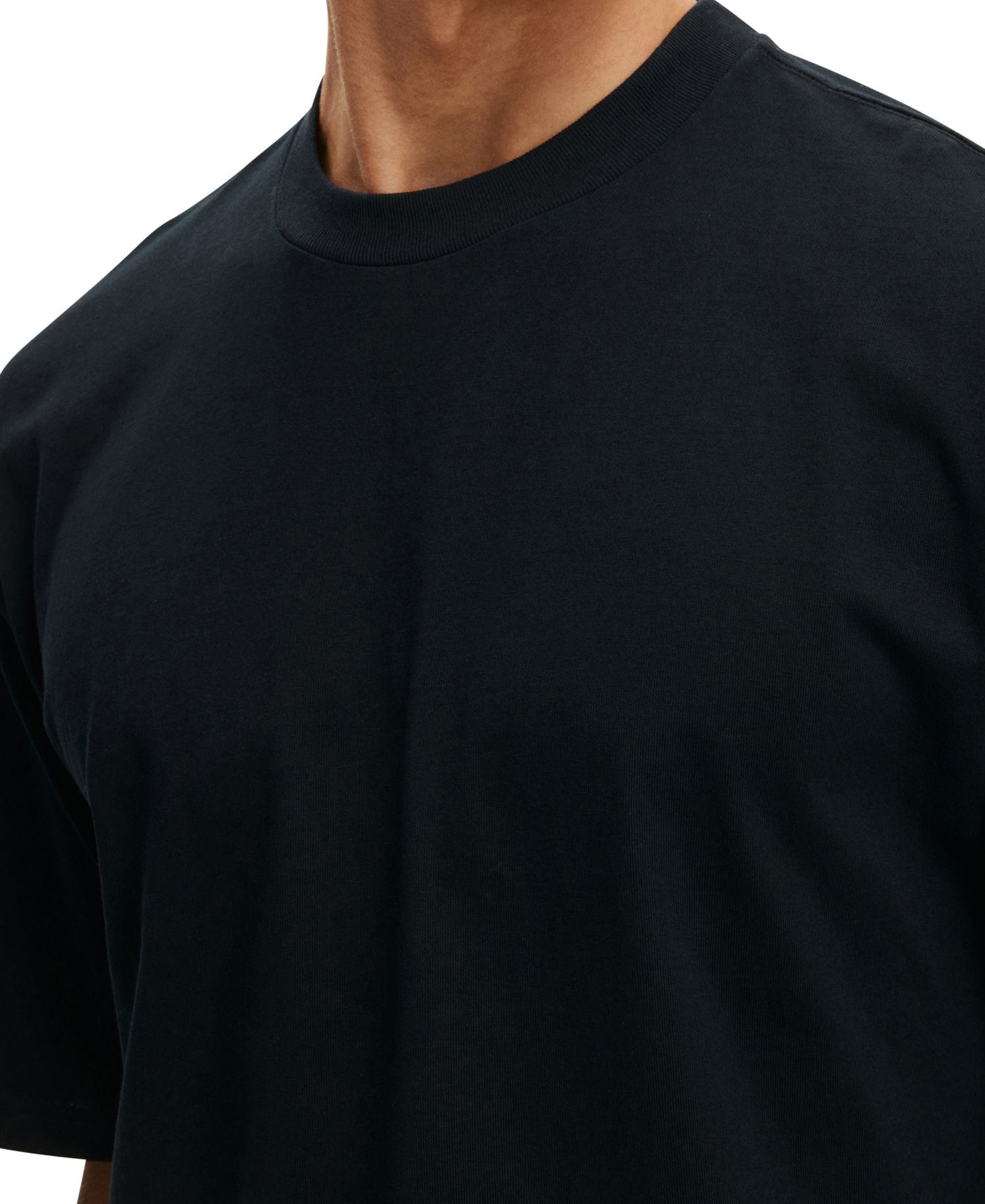 Men's Textured Cropped Boxy-Fit T-Shirt