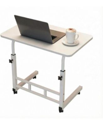 Adjustable Height Lift Desk – Mobile Bedside Table for Laptop, Simple Computer Desk for Bedroom and Dorm, Easy Moving, 80x40cm