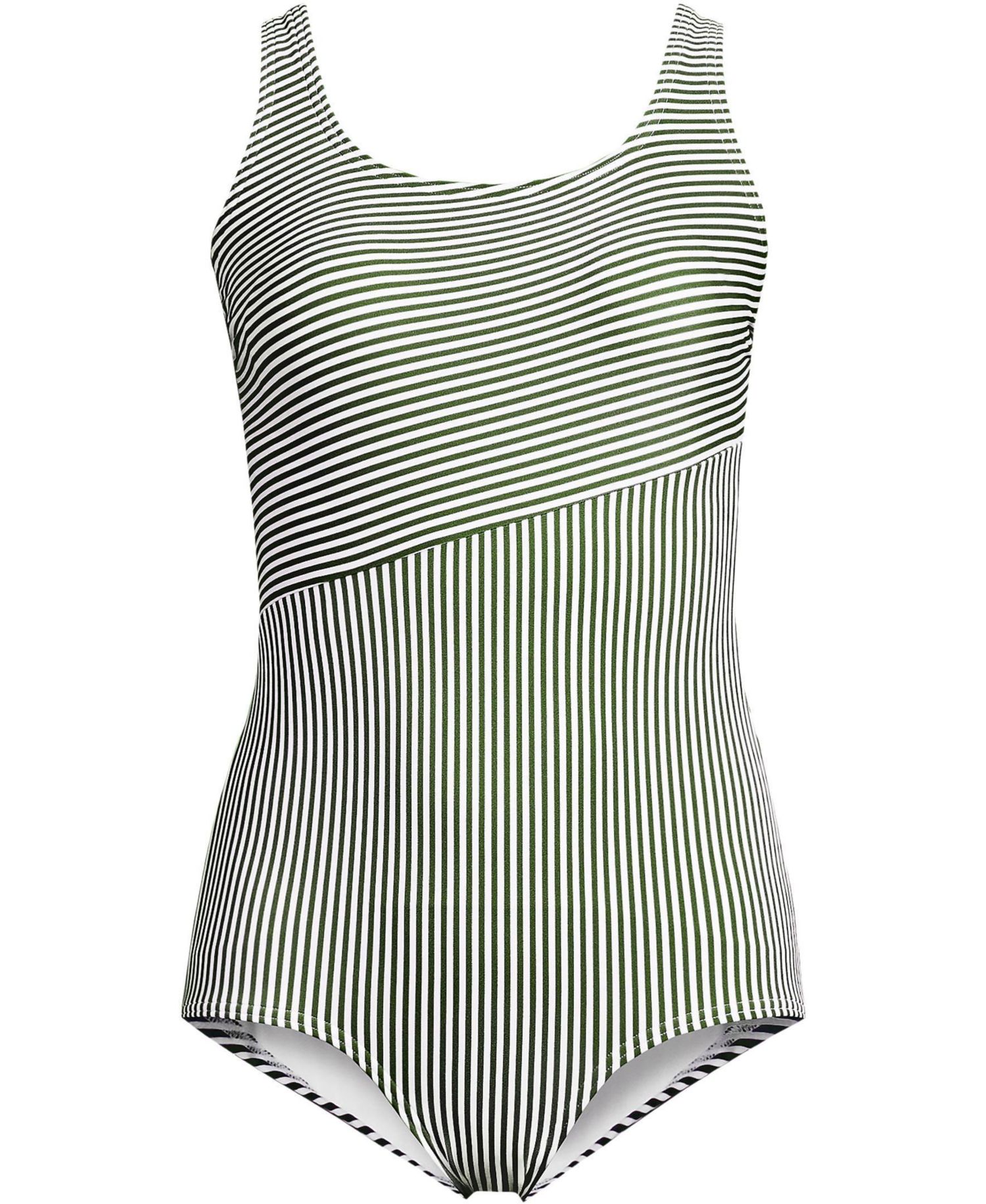 Plus Size Scoop Neck Tugless Sporty One Piece Swimsuit