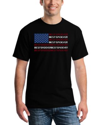 Men's Best Dad Ever American Flag Word Art T-Shirt