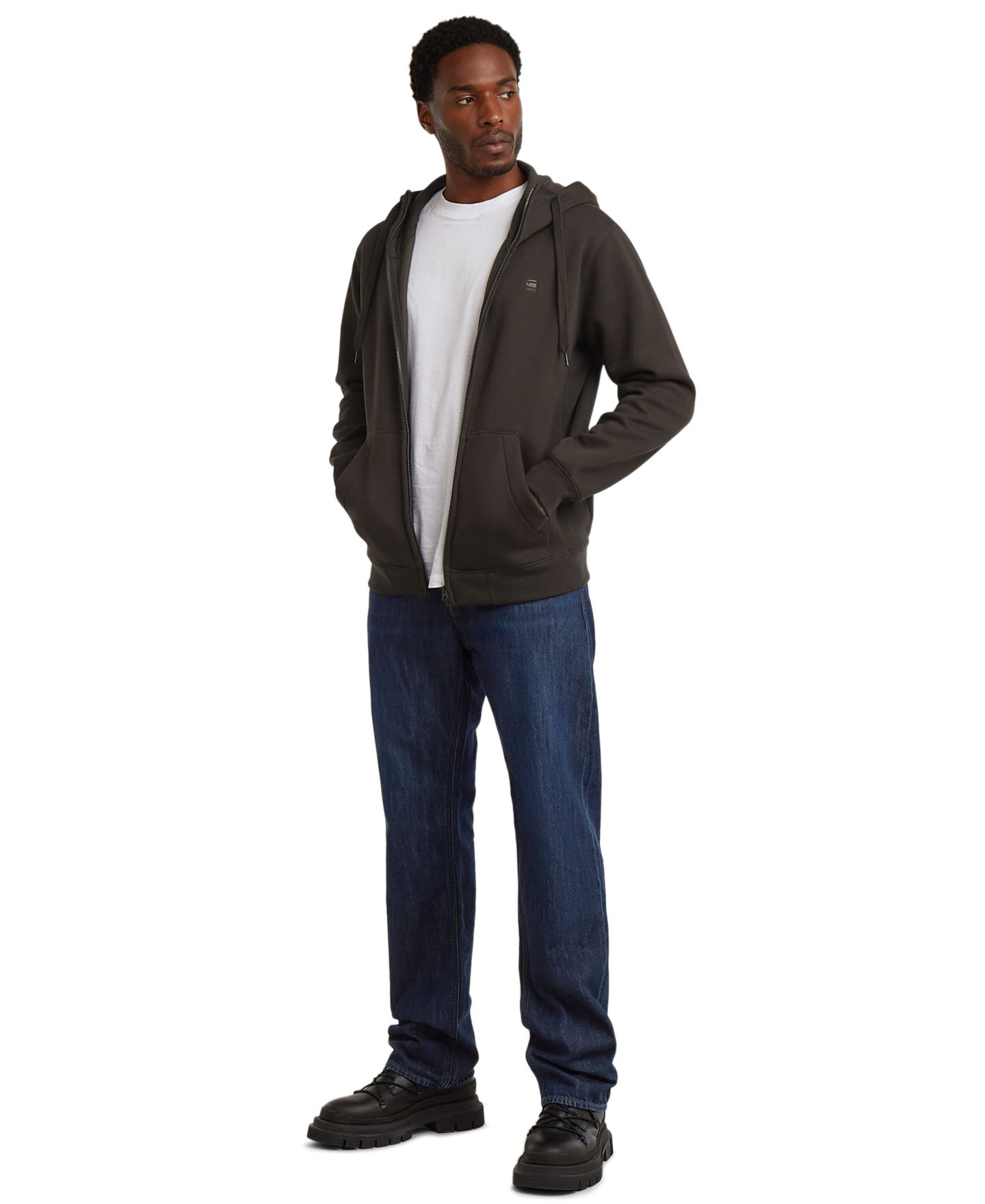 Мужские джинсы G-Star Raw Straight-Leg, цвет: Тёмно-синий — фото 3