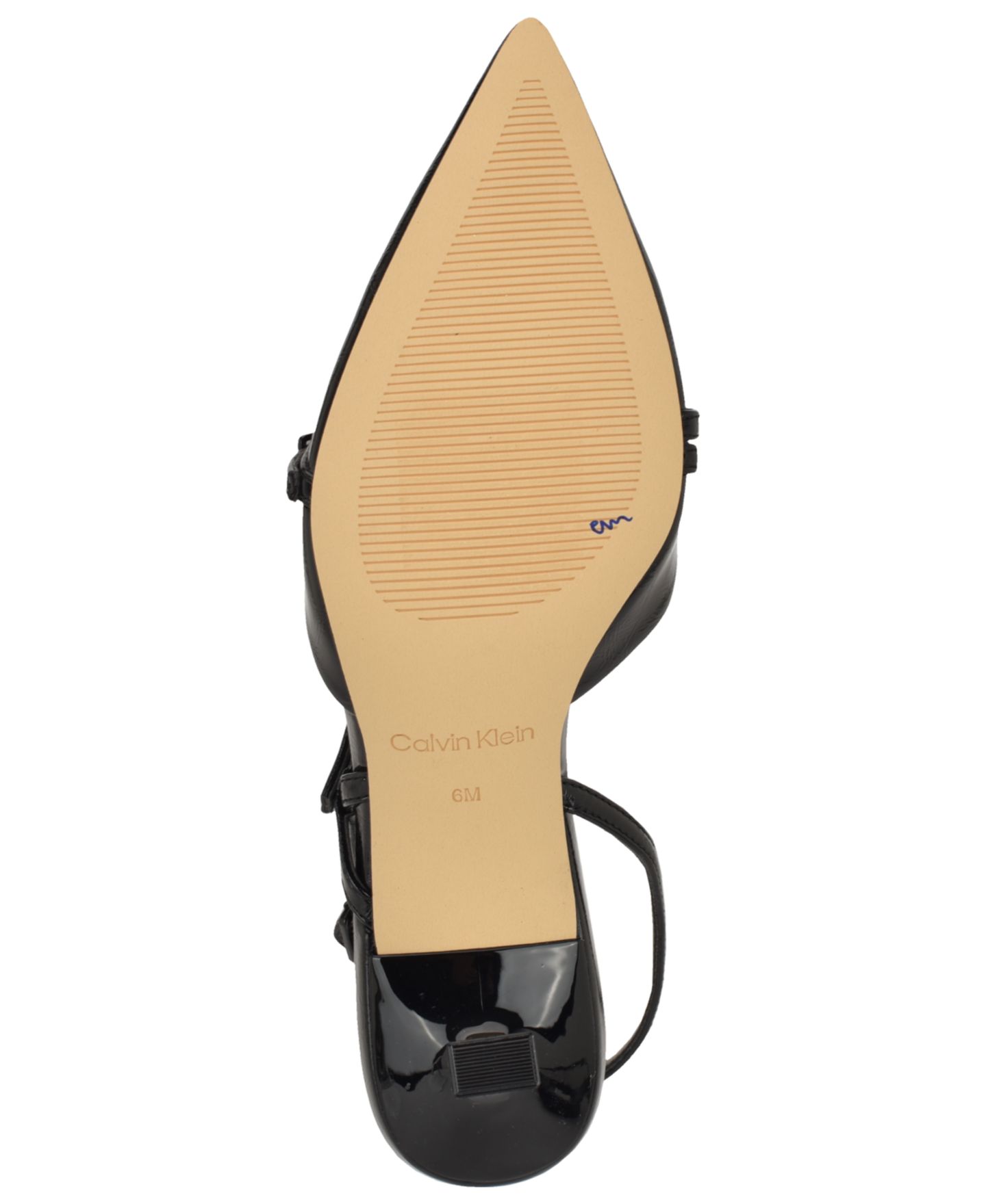 Женские туфли Calvin Klein Tarlie Tapered Heel Slingback Pumps, цвет: Чёрный лаковый — фото 5
