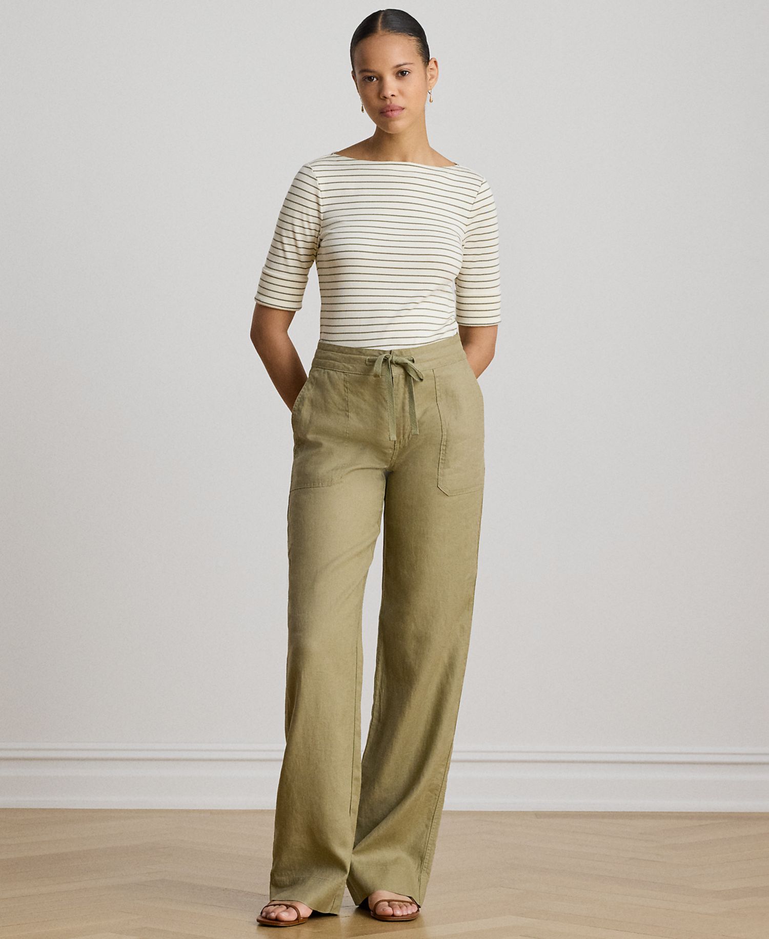 Petite Striped Boat Neck T-Shirt