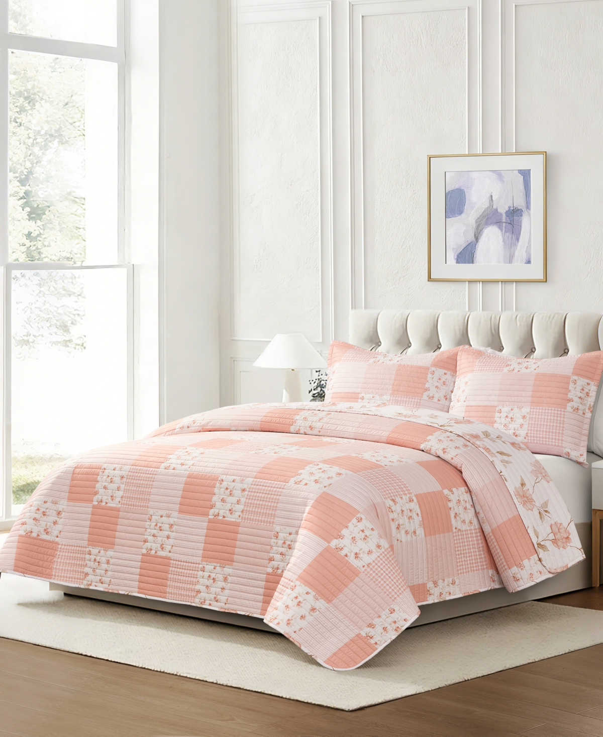 Chelsea Loft Pinsonic Patchwork Reversible 3-Pc. Quilt Set