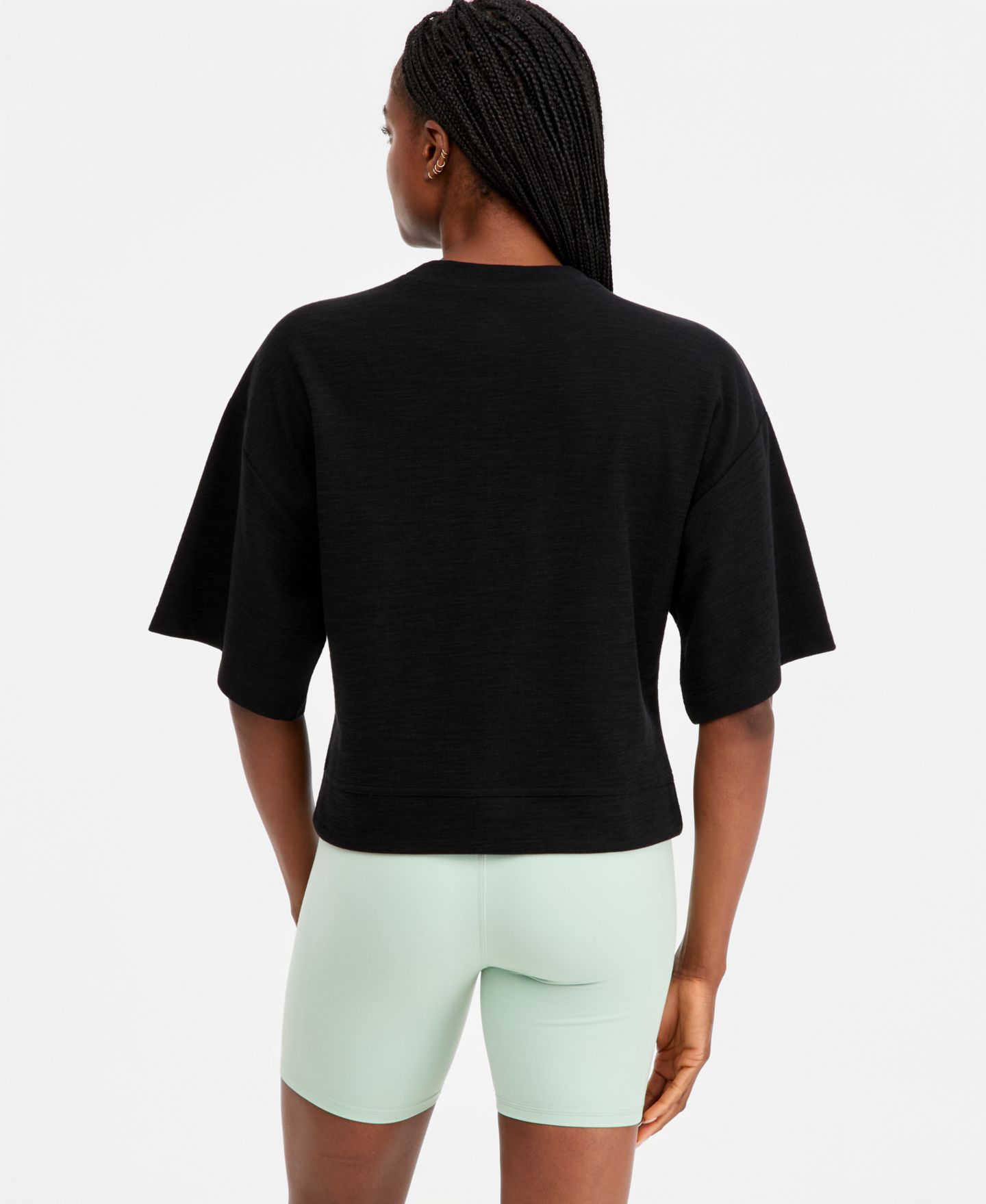 Женский топ ID Ideology Rub Slub Short-Sleeve Top, цвет: Seaweed — фото 4