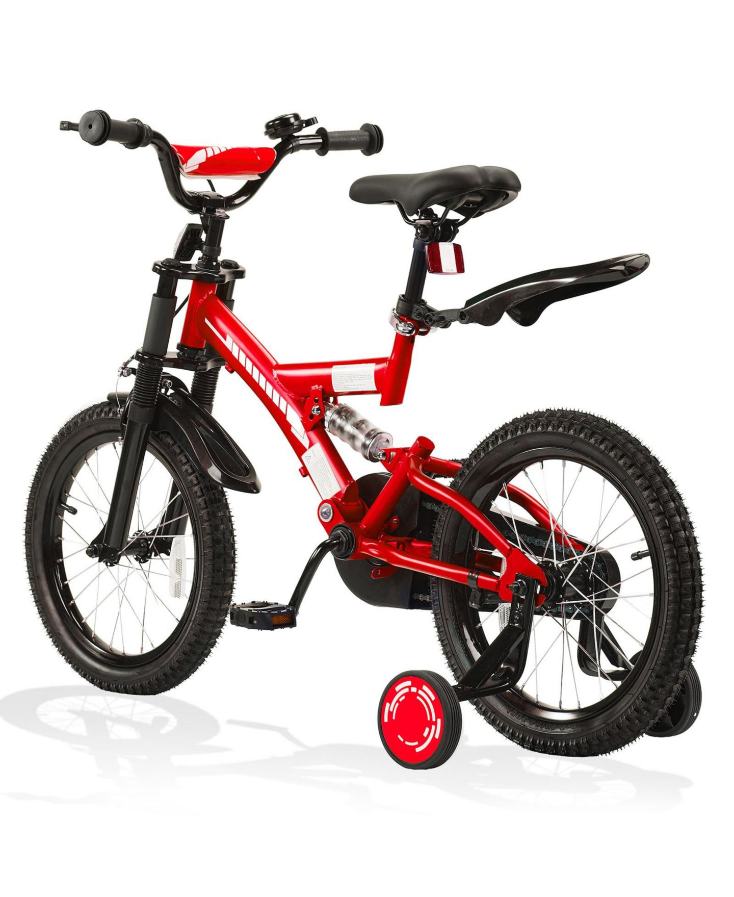 Детская игрушка SUGIFT 18" Kids Bike with Adjustable Seat, Dual Brakes & Training Wheels, Ages 6–9, цвет: Красный — фото 11