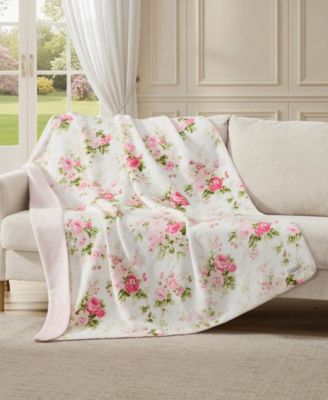 Ashfield Printed Plush Reversible Throw, 70" x 50"