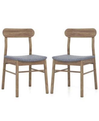 Kitchen Armless Dining Chairs Set of 2 Upholstered Wood Frame