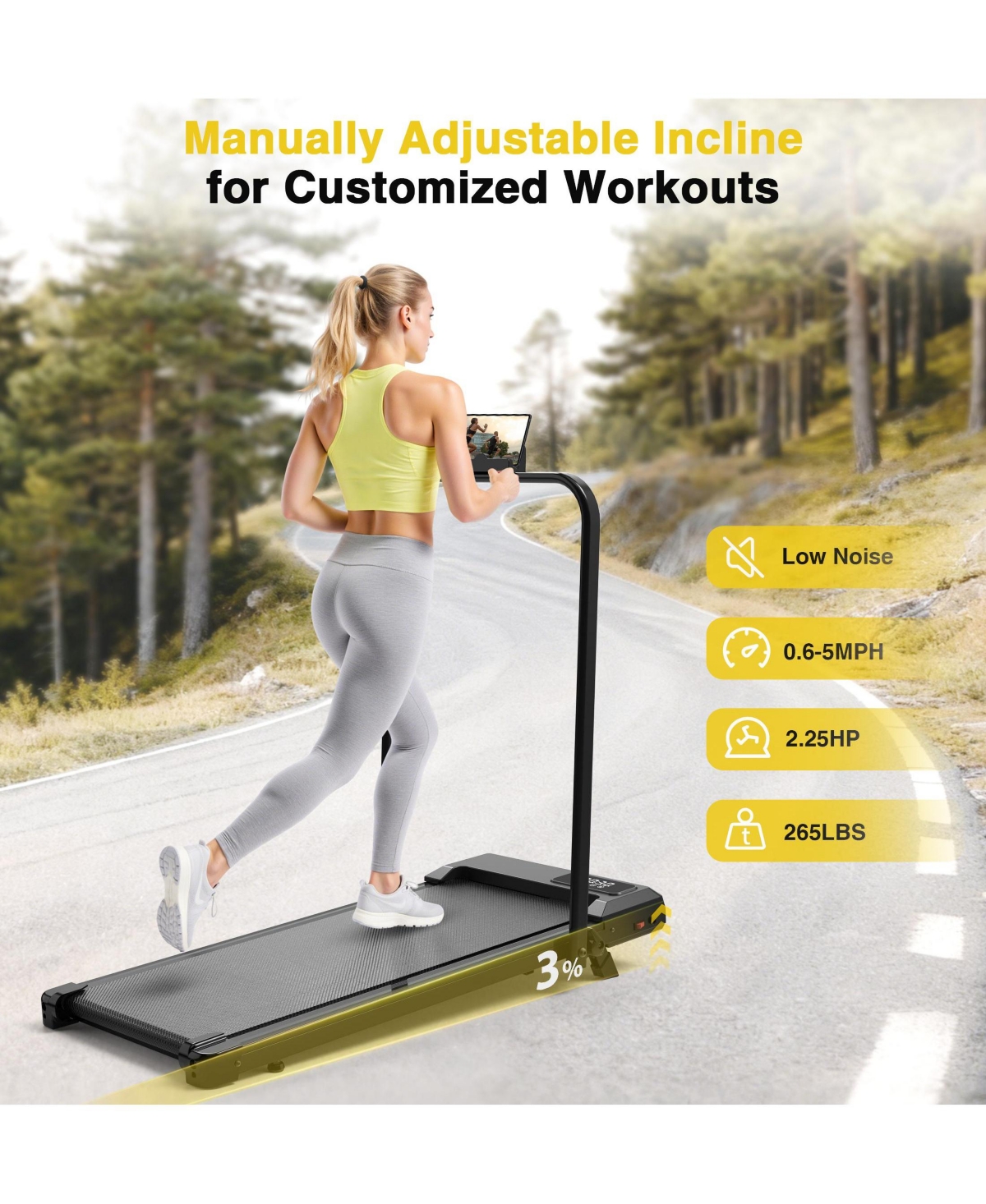 Redliro Walking Pad Treadmill 2-in-1 with Incline