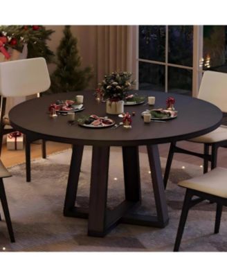 Dining Table for 4-6, 47 Inch Round Dining Table, Farmhouse Circle Kitchen Table for Dining Room, Kitchen, Living Room, Modern