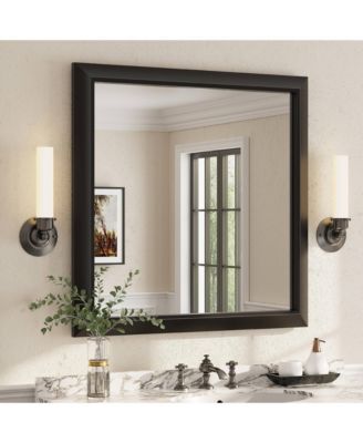 36" x 36"-Inch-Thick Metal Framed Wall Mirrors for Bedroom, Rectangle Wall-Mounted Mirrors