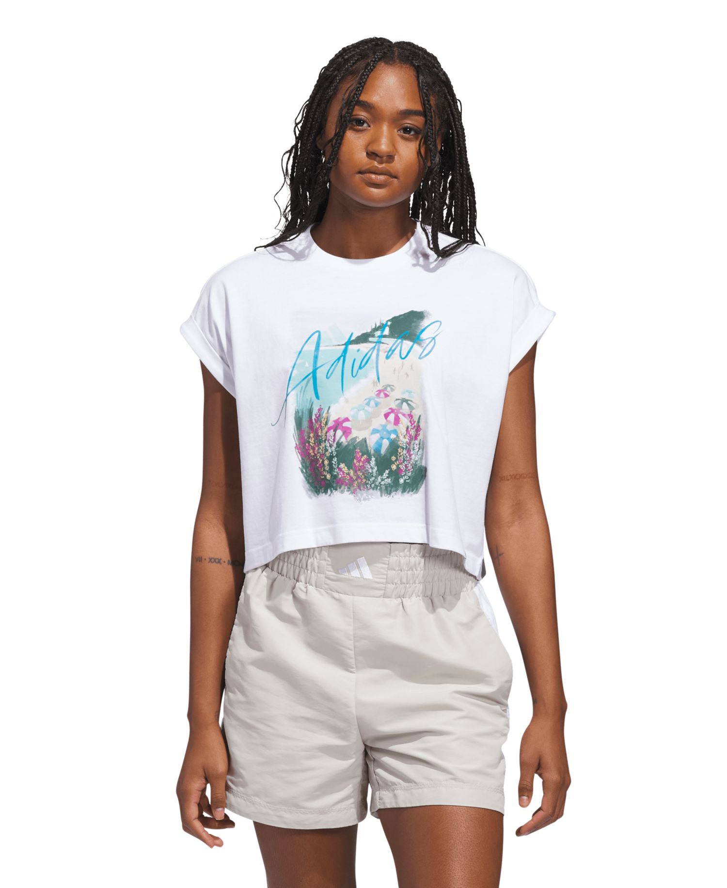 Women's Summer Romance Crewneck Graphic Cotton T-Shirt