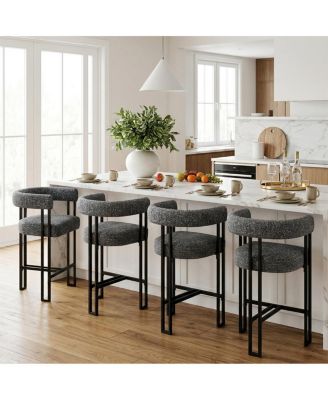 24" Fabric Counter Height Stools Set of 4 with Arms, Kitchen Island