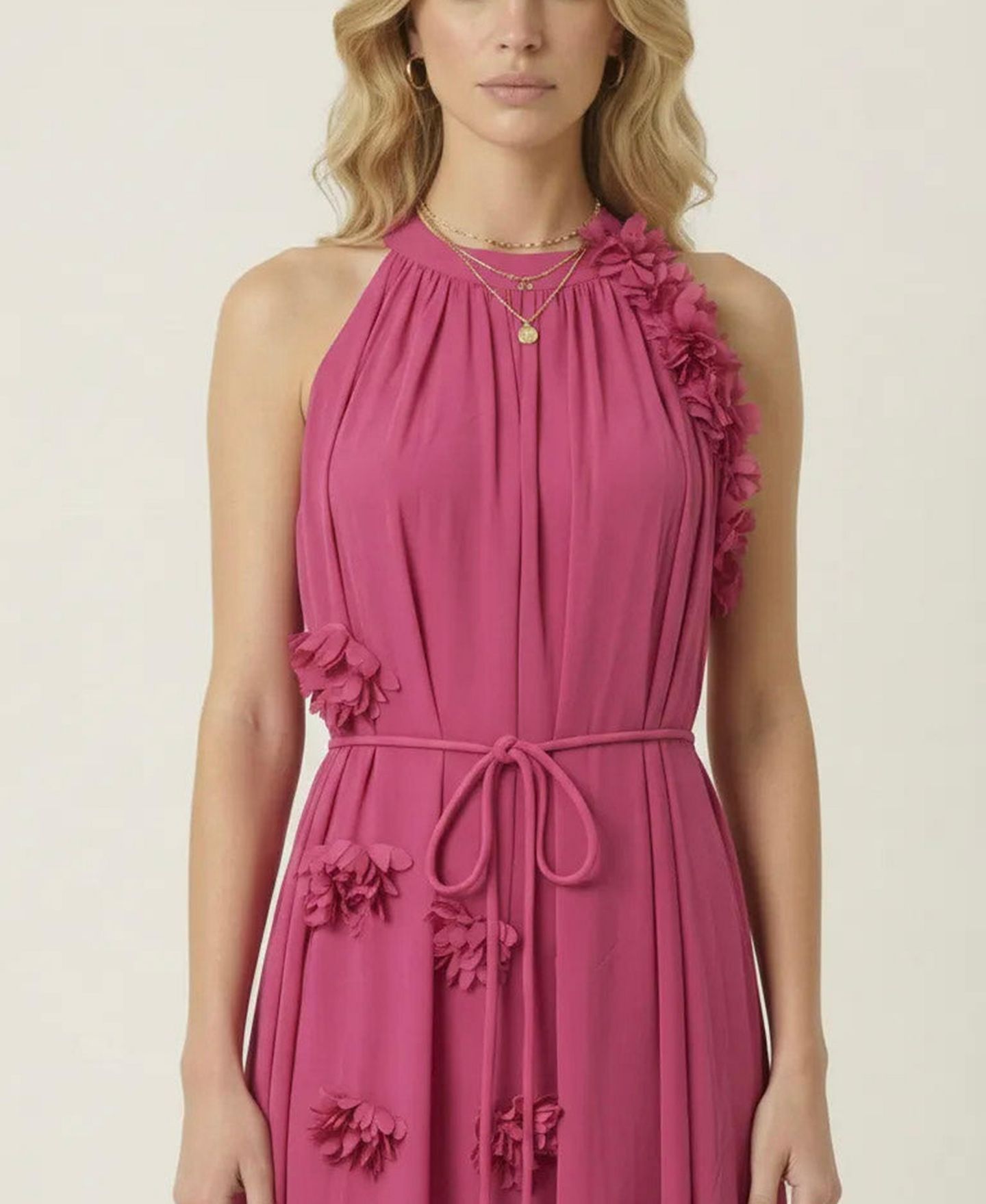 Женское платье Modenaire Floral Applique Halter Midi — фото 7