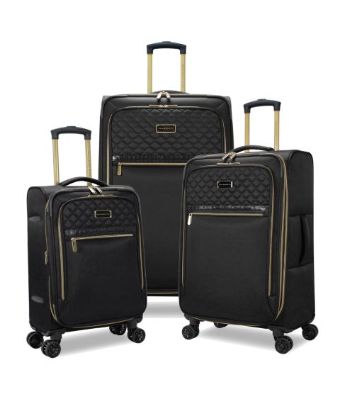 Чемоданы STELLA BLANC Cleo 3-Piece Softside Expandable Spinner Luggage Set, цвет: Чёрный