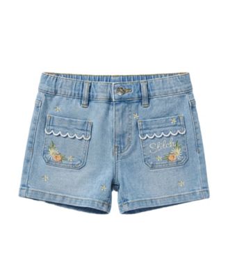 Girl's 7-16 Stitch Denim Shorts