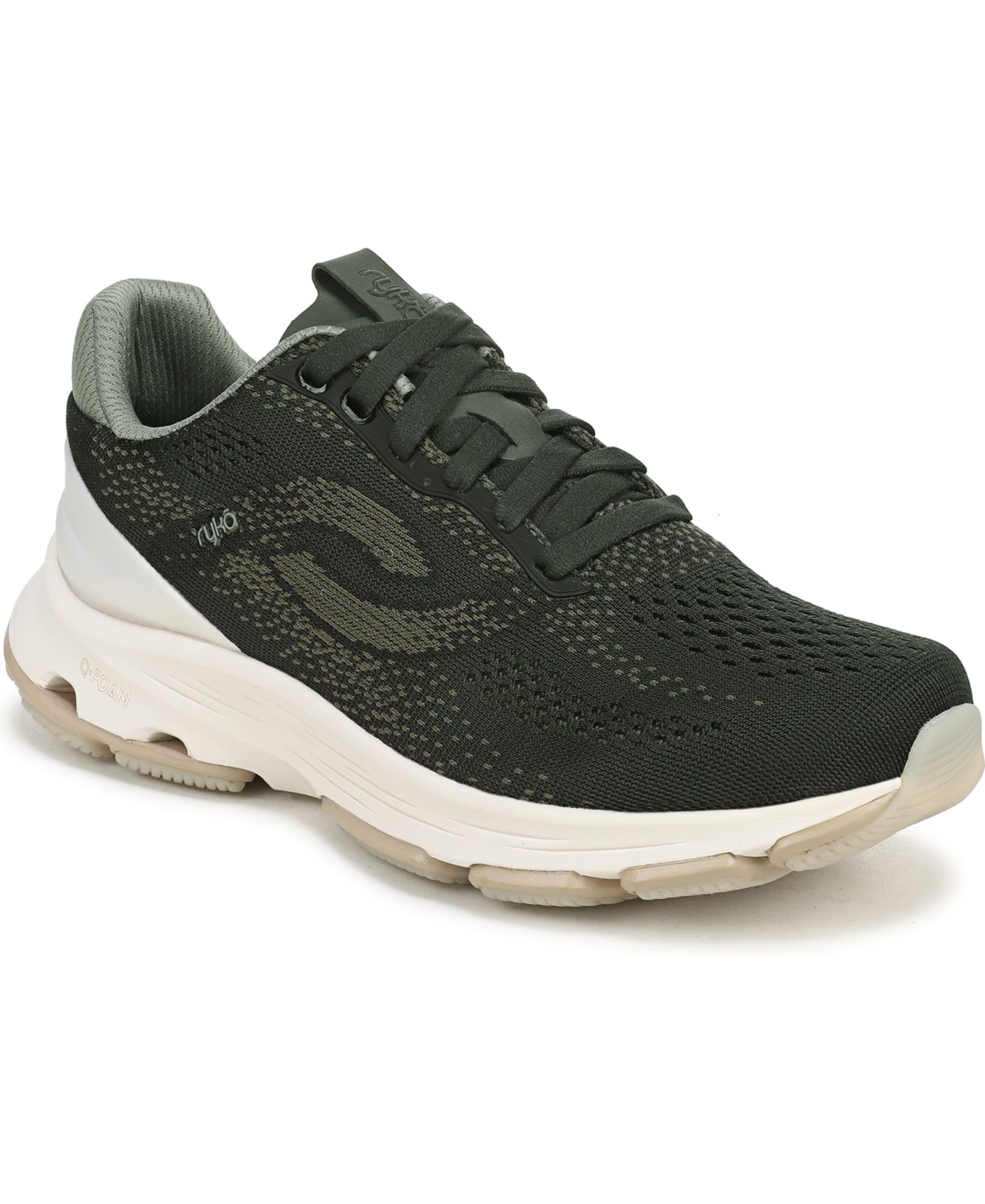 Женские кроссовки Ryka Premium Devo Stride LX Lace-Up, цвет: Зелёный вязаный сетчатый — фото 1