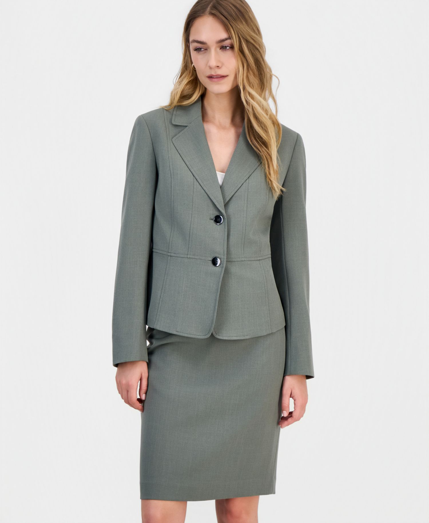 Women's Notched-Collar Two-Button Blazer, Regular & Petite