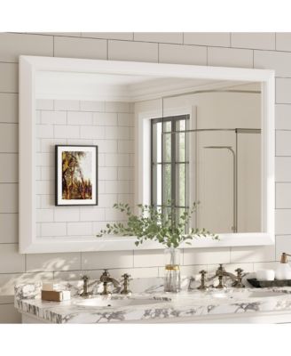 55" x 36" Inch Thick Metal Framed Wall Mirrors for Bedroom, Rectangle Wall-Mounted Mirrors
