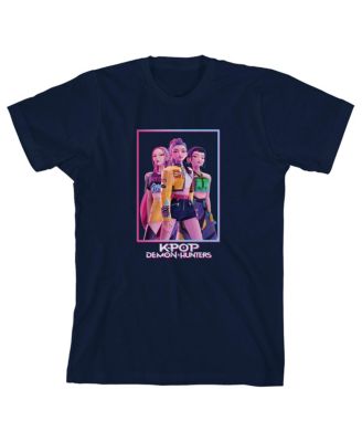 Boys Box Art Huntrix Youth Navy Crew Neck Short Sleeve