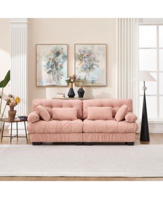 88" Cloud Loveseat Sofa, Modular Sectional Sofa, Modern Oversized Sleeper Couch with Armrests and Pillows, Deep 2-Seat for Living Room