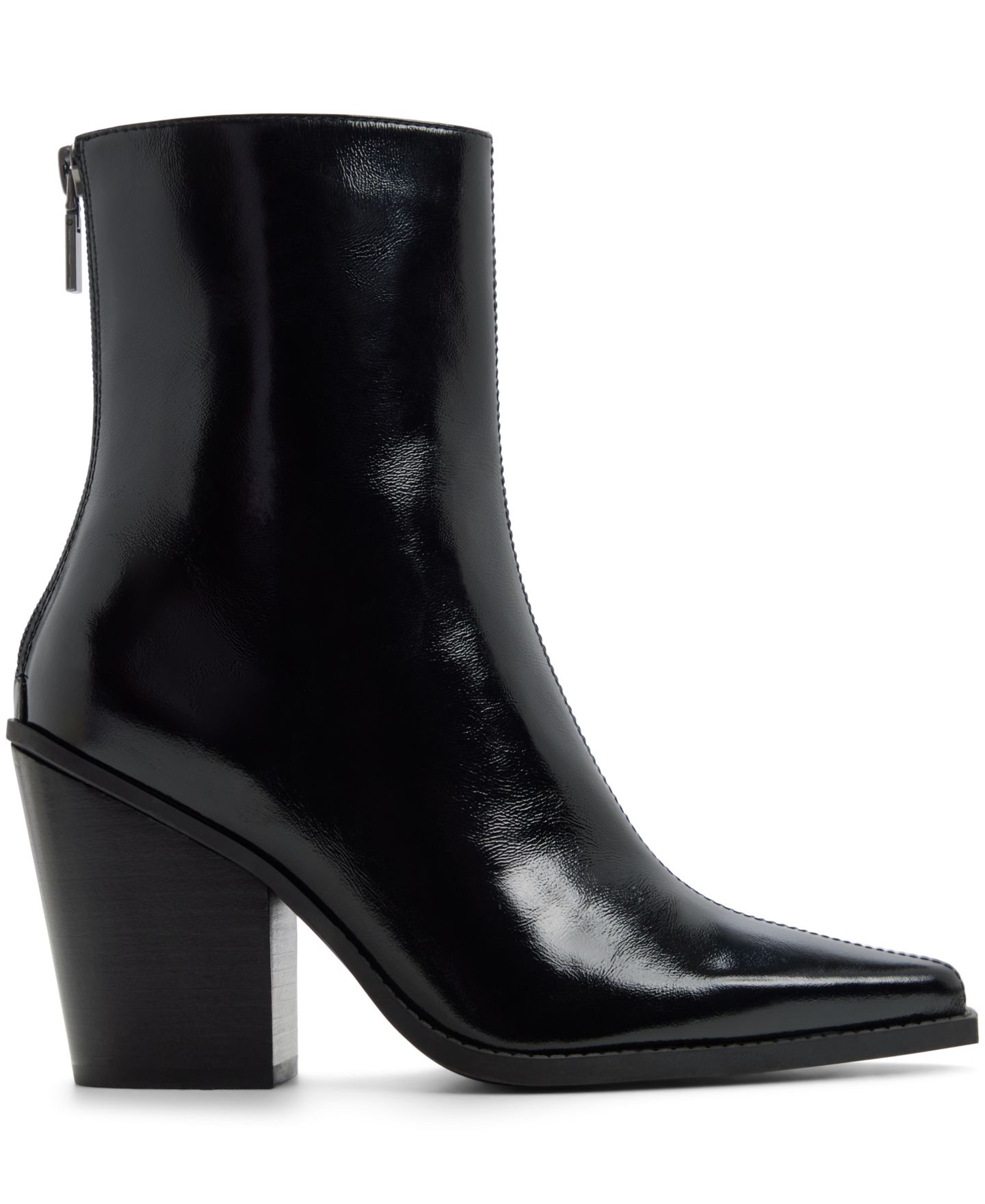 Женские ботинки ALDO Norelle Pointed Toe Ankle Booties, цвет: Чёрный блестящий — фото 2