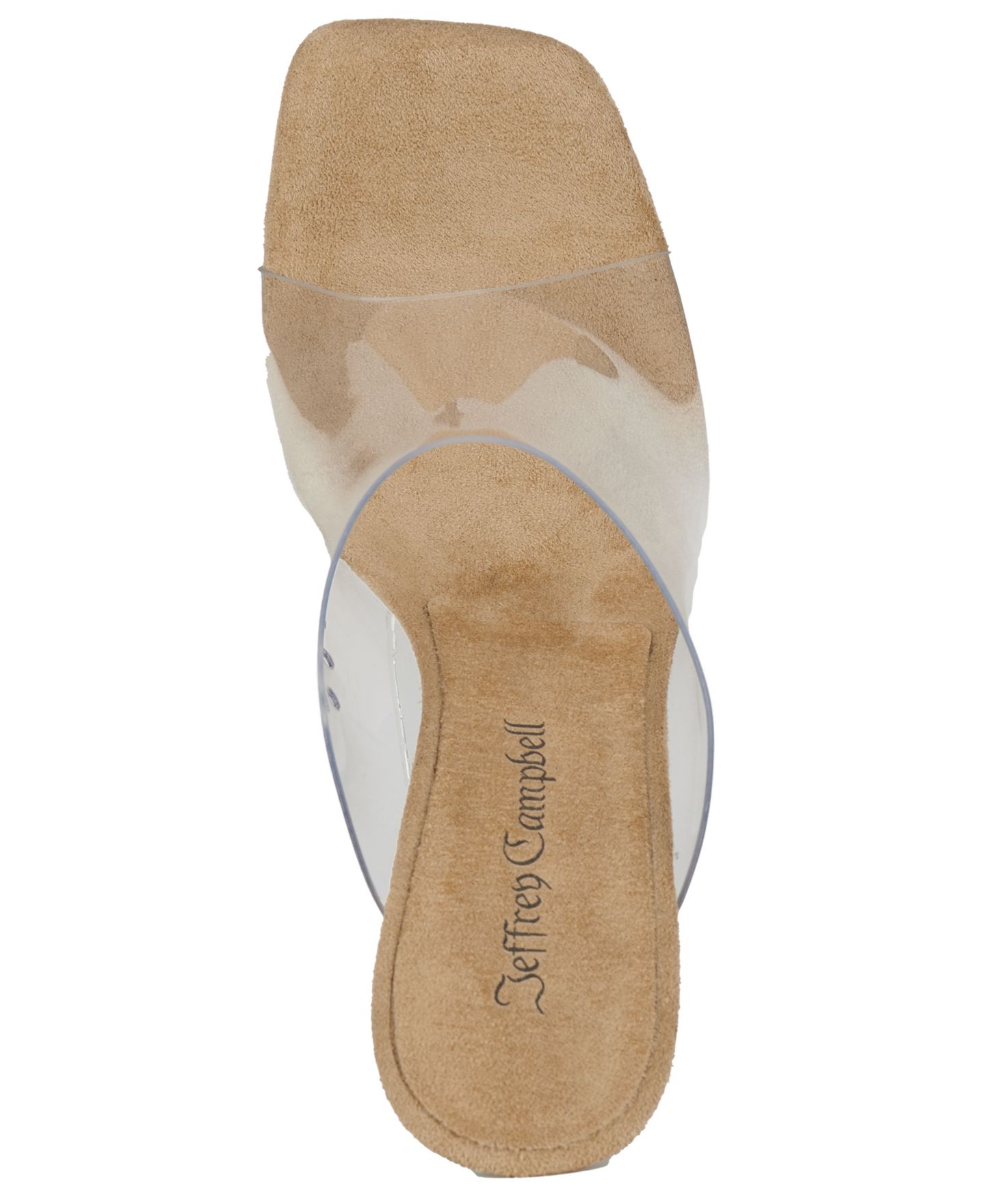 Женские сандалии Jeffrey Campbell Bare Sculpted Wedge, цвет: Телесный замшевый прозрачный — фото 4