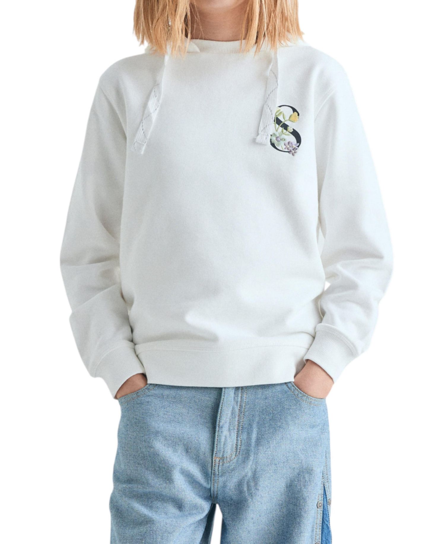 Little Girls 4-16 sweatshirt with garden motif