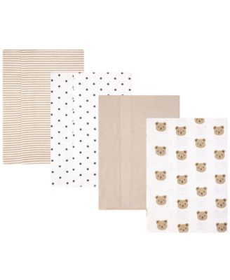 Infant Cotton Poly Flannel Burp Cloths 4-Pack, Cozy Cutie, One Size