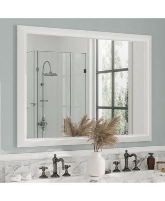48" x 36" Inch Thick Metal Framed Wall Mirrors for Bedroom, Rectangle Wall-Mounted Mirrors
