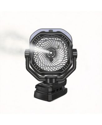 Portable Rechargeable Misting Camping Fan Remote Timer Light Clip 10000mAh
