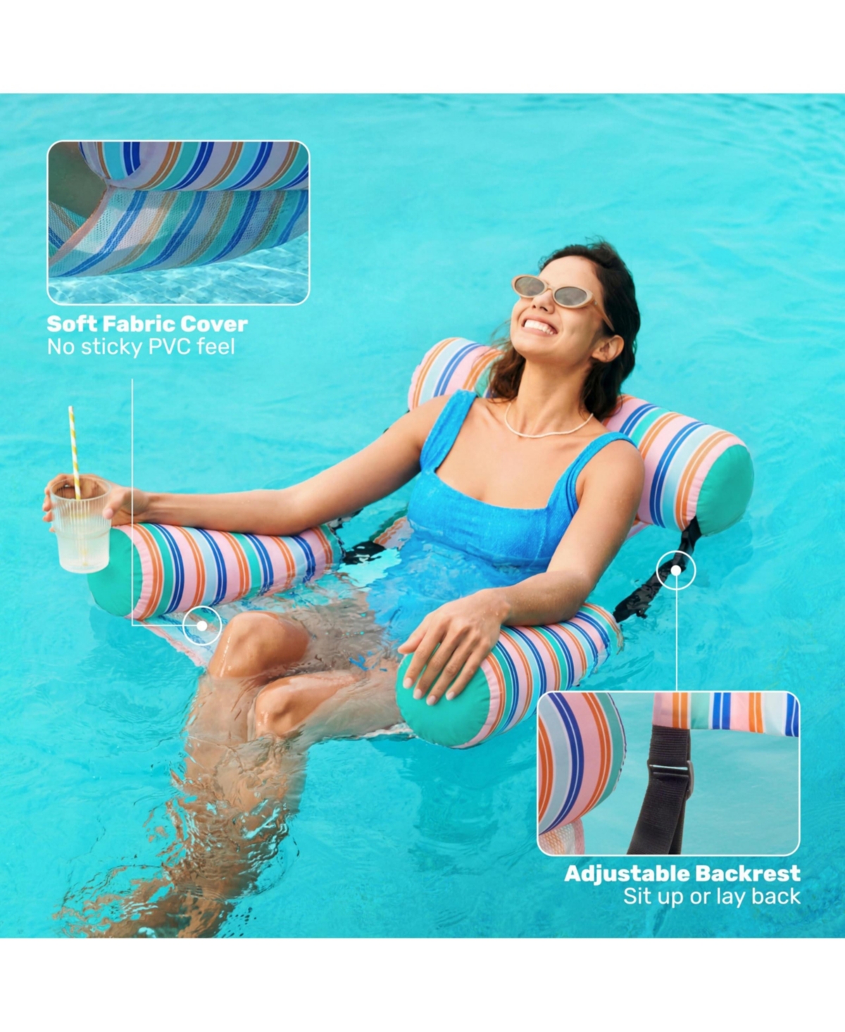 Gnuadz 2 Packs Inflatable Pool Floats Adult Floating Lounge Chairs Water Fun