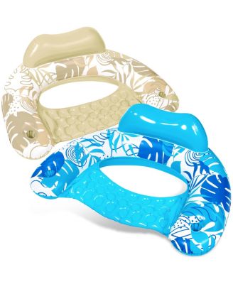 2 pack Inflatable Pool Float Chair Hammock Cup Holder
