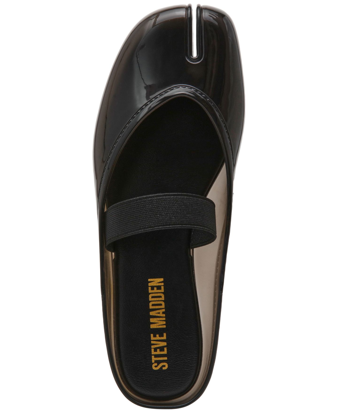 Женские сабо Steve Madden Cova Jelly Split Toe Mule Flats, цвет: Чёрный — фото 5