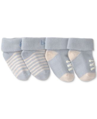 Baby Boys' or Baby Girls' Hello Baby Foldover Socks, 2-Pack
