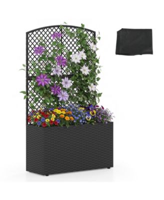  Raised Garden Bed  Trellis Wicker Planter Box  Privacy Screen