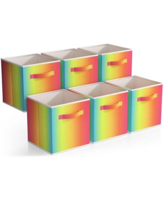 6 Pack 11 Inch Foldable Storage Cubes with Handle- for Organizing Home, Shelves, Nursery, Playroom, Closet and More