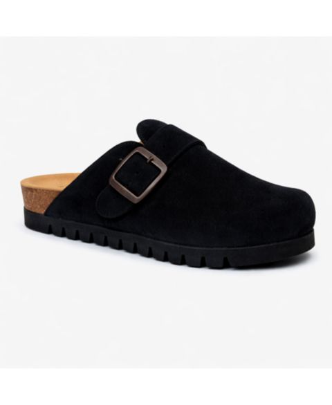 Женские сабо Plakton Clog in Suede Bogey, цвет: Чёрный