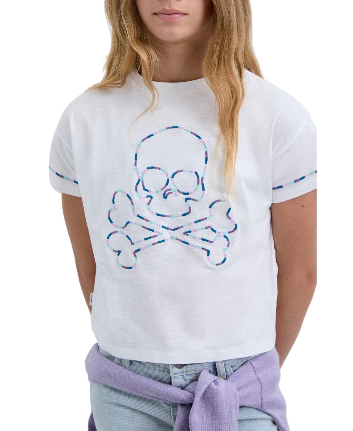 Scalpers Little/ Big Girls Embskulltee
