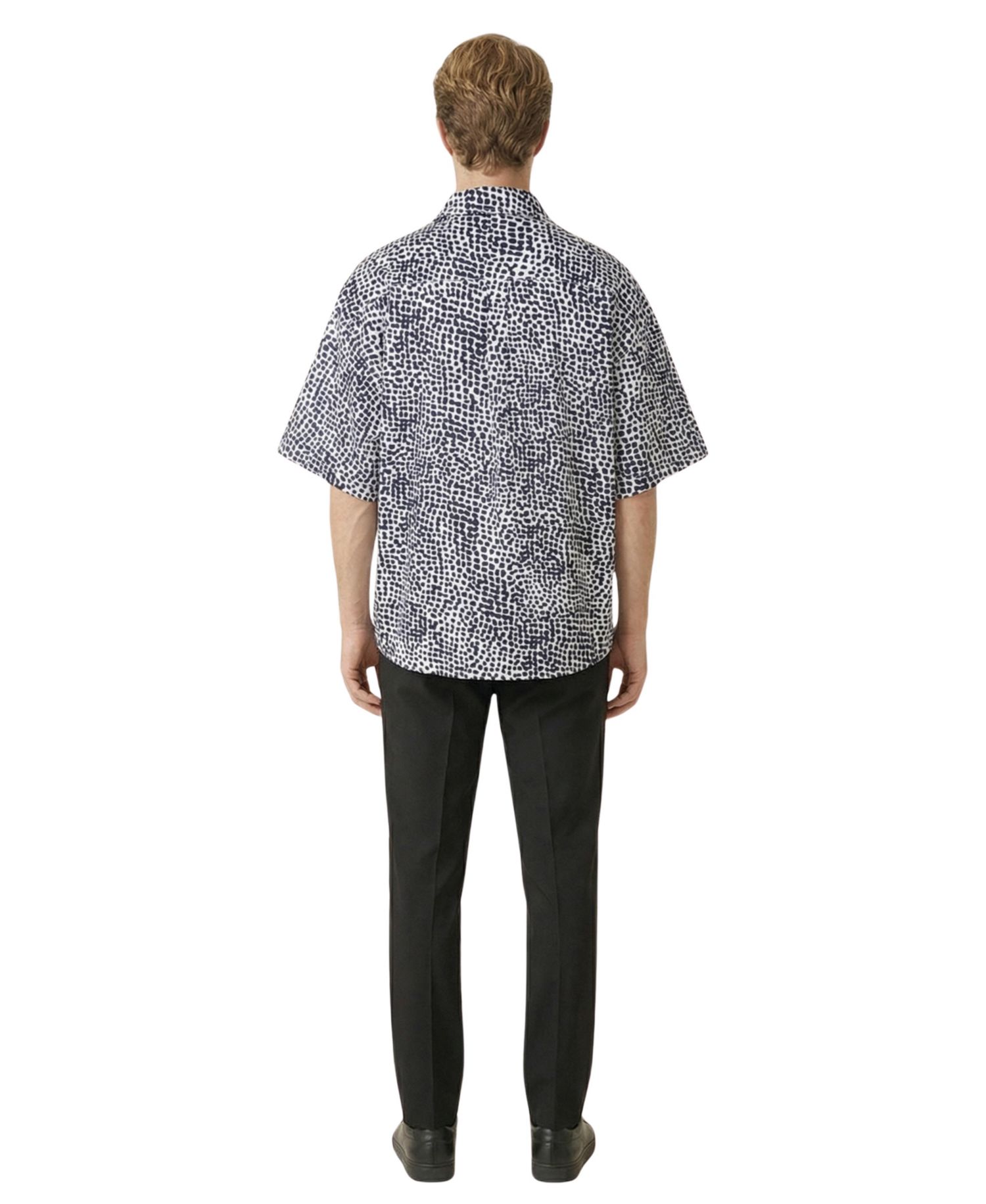 Men's Printed Button Front Short Sleeve Shirt