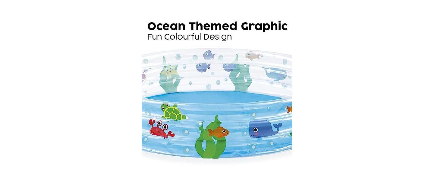 Детская игрушка GNUADZ Ocean Design Inflatable Vinyl Kiddie Pool, Ages 3+, цвет: Океанский — фото 3