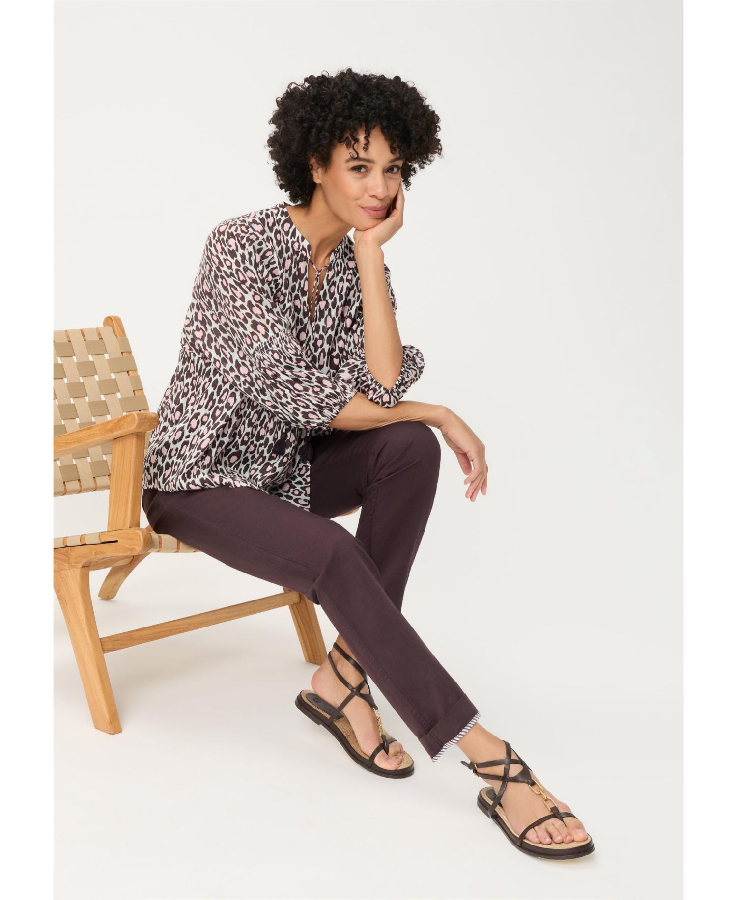 Women's Leopard Tunic Blouse